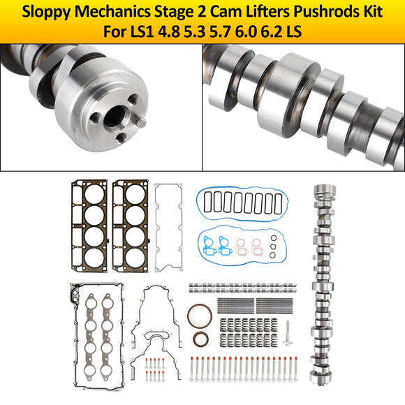 Sloppy Mechanics Stage 2 Cam Lifters Pushrods Kit For LS1 4.8 5.3 5.7 6.0 6.2 LS Generic