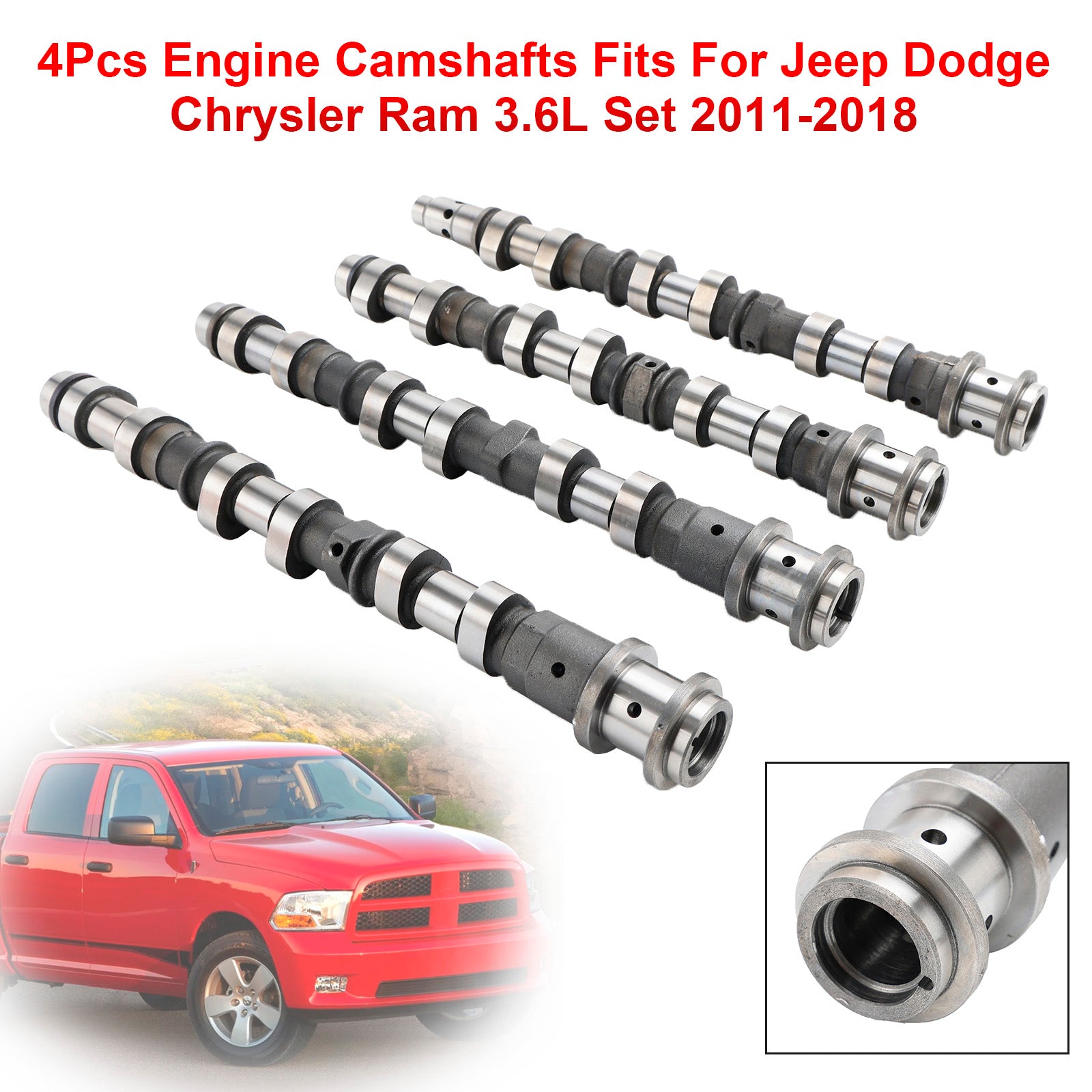 2011-2018 Jeep Dodge Chrysler Ram 3.6L 4Pcs Engine Camshafts 05184377AF 05184378AF 05184379AF 05184380AF Generic