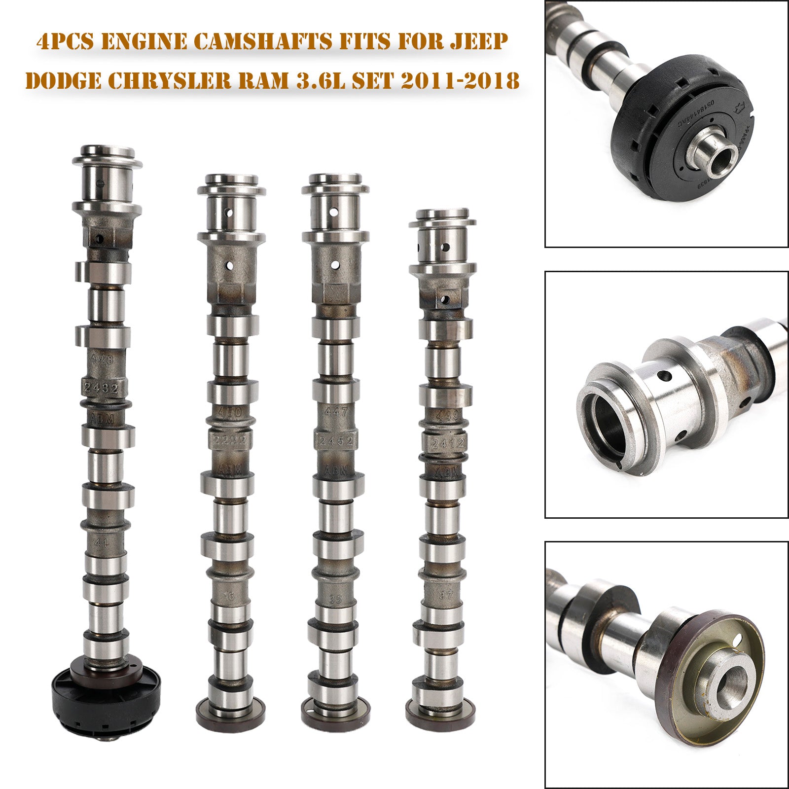2011-2018 Jeep Dodge Chrysler Ram 3.6L 4Pcs Engine Camshafts 05184377AF 05184378AF 05184379AF 05184380AF Generic - 0