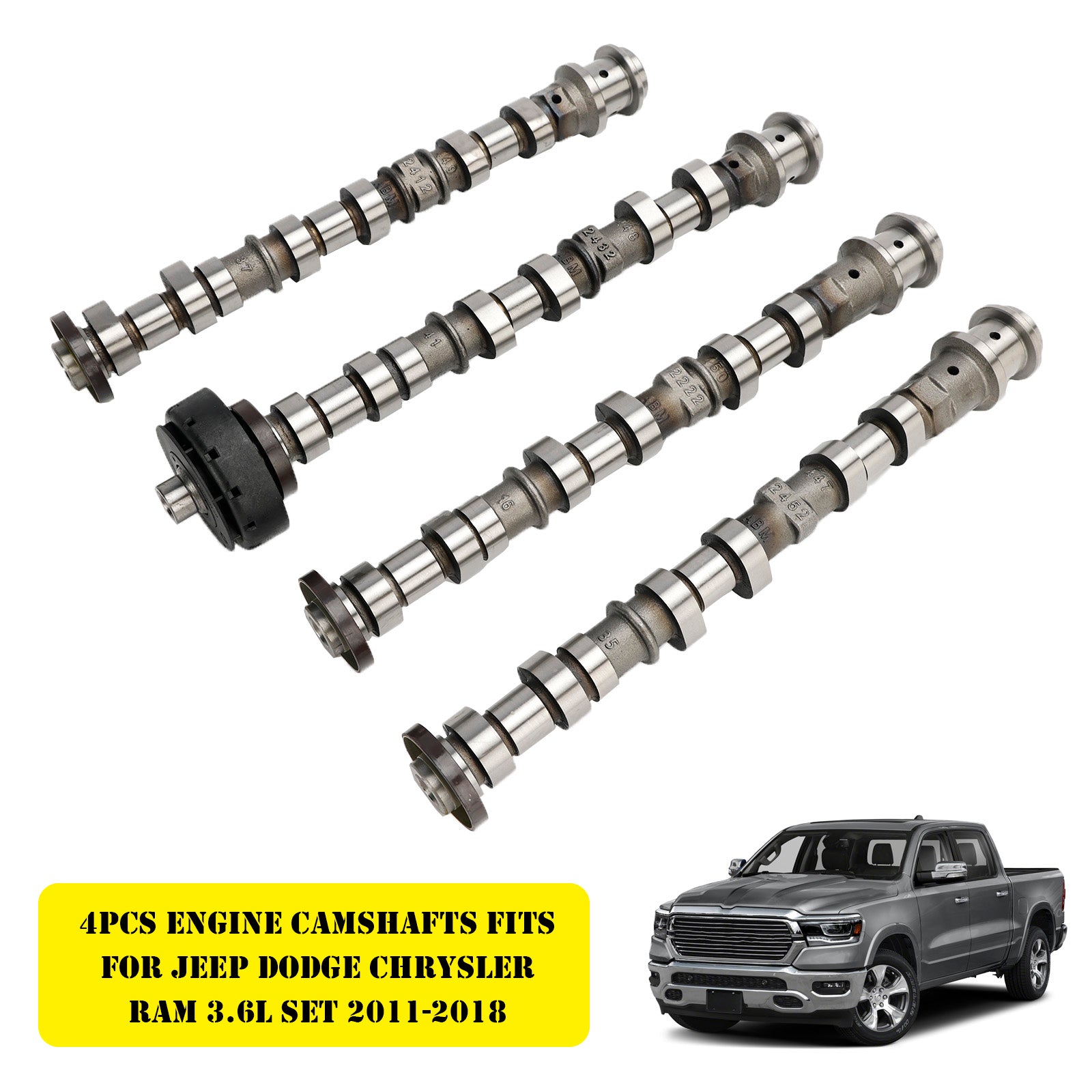 2011-2018 Jeep Dodge Chrysler Ram 3.6L 4Pcs Engine Camshafts 05184377AF 05184378AF 05184379AF 05184380AF Generic