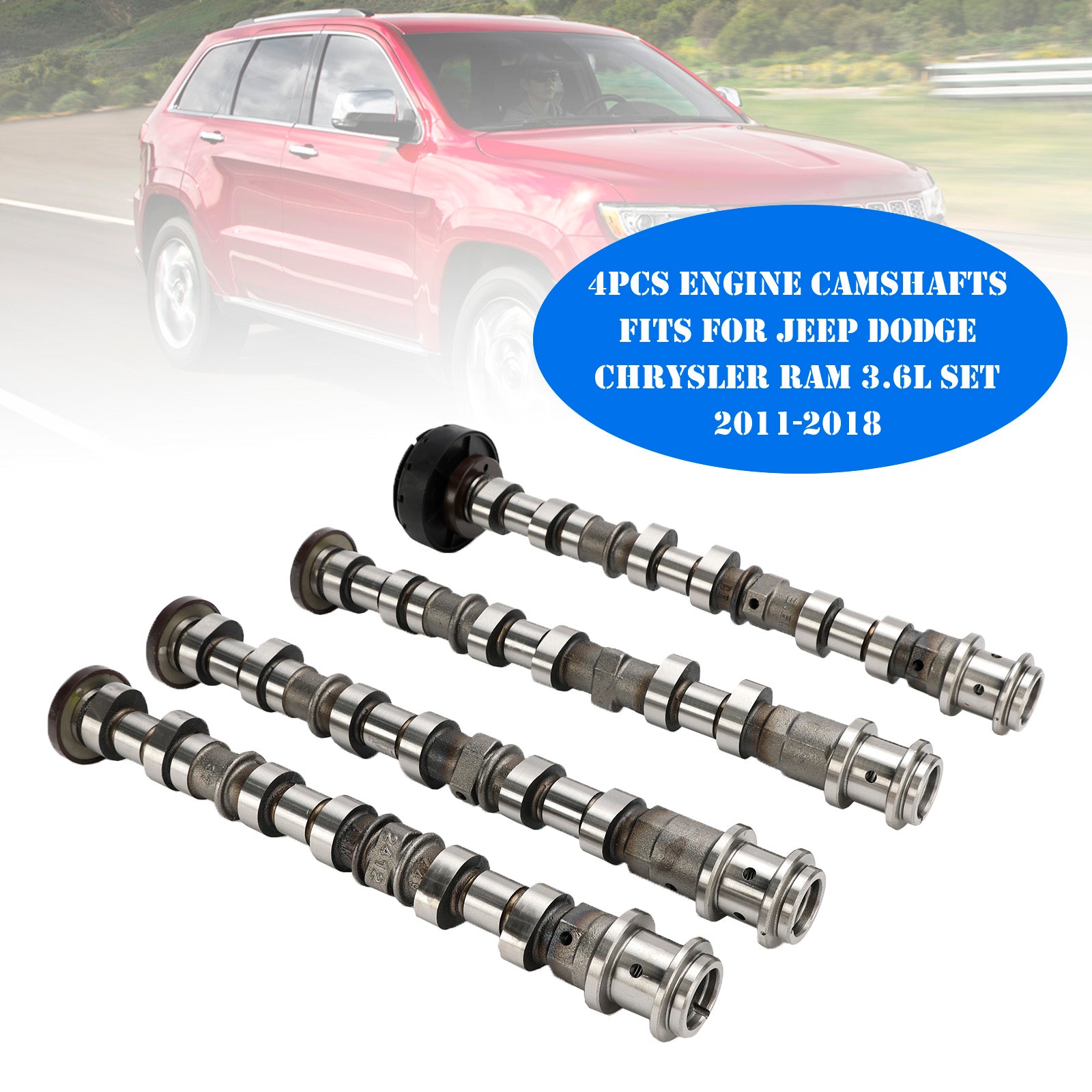 2011-2018 Jeep Dodge Chrysler Ram 3.6L 4Pcs Engine Camshafts 05184377AF 05184378AF 05184379AF 05184380AF Generic