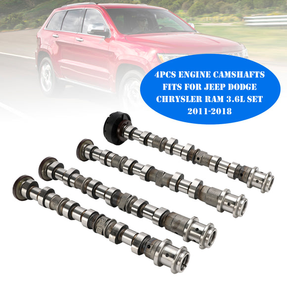 2011-2018 Jeep Dodge Chrysler Ram 3.6L 4Pcs Engine Camshafts 05184377AF 05184378AF 05184379AF 05184380AF Generic