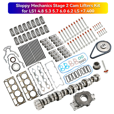 Sloppy Mechanics Stage 2 Cam Lifters Kit for LS1 4.8 5.3 5.7 6.0 6.2 LS +7.400 Generic - 0
