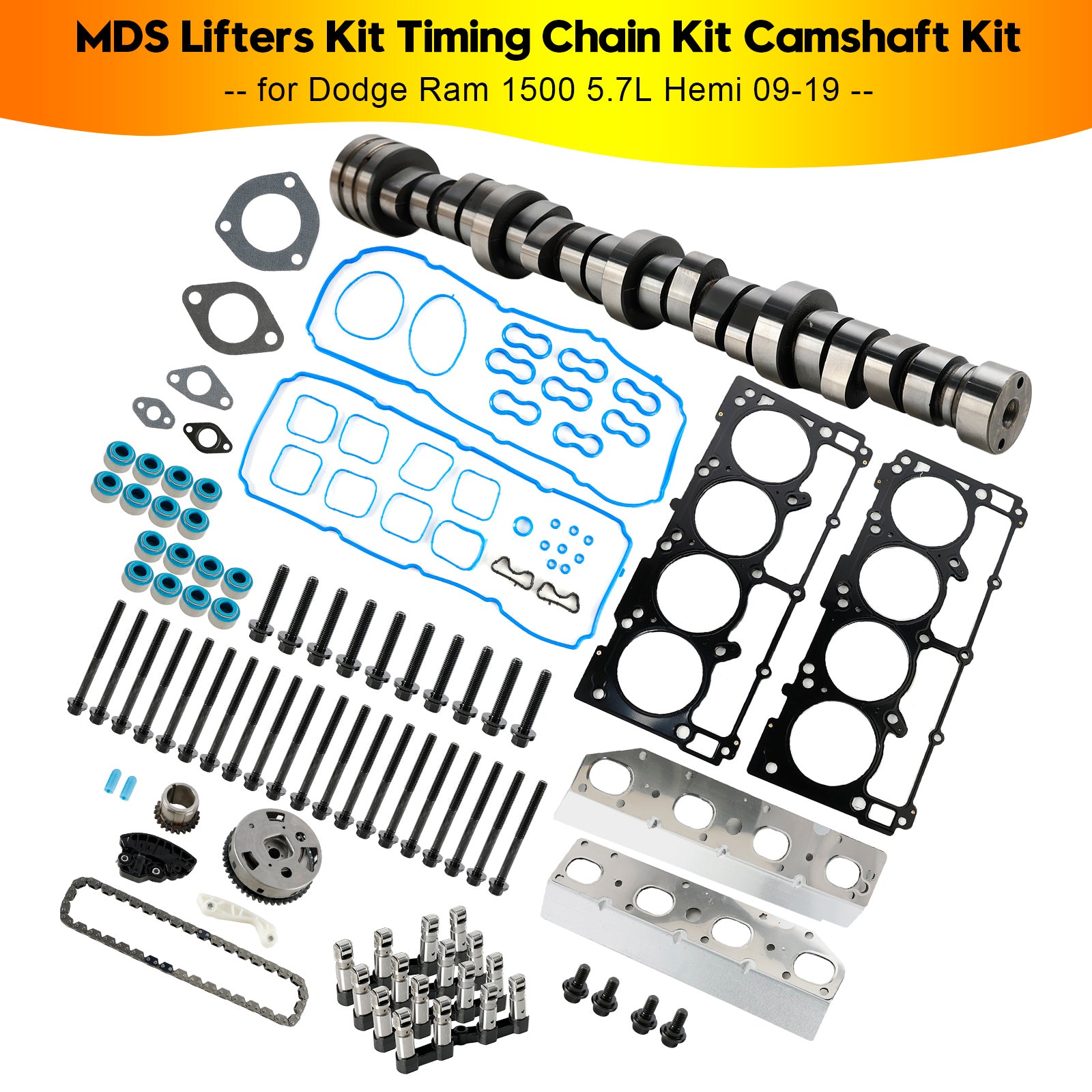 2009-2019 Dodge Ram 1500 5.7L Hemi MDS Lifters Kit Timing Chain Kit Camshaft Kit Generic