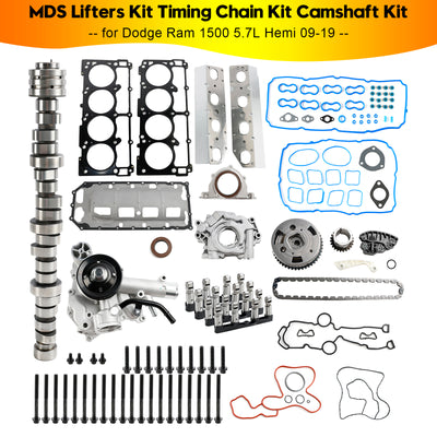 2009-2019 Dodge Ram 1500 5.7L Hemi MDS Lifters Kit Timing Chain Kit Camshaft Kit 53021726AD 5038785AB Generic