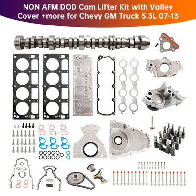 2007-2013 Chevy GM Truck 5.3L NON AFM DOD Cam Lifter Kit with Valley Cover +more 12646386 17120090 Generic - 0