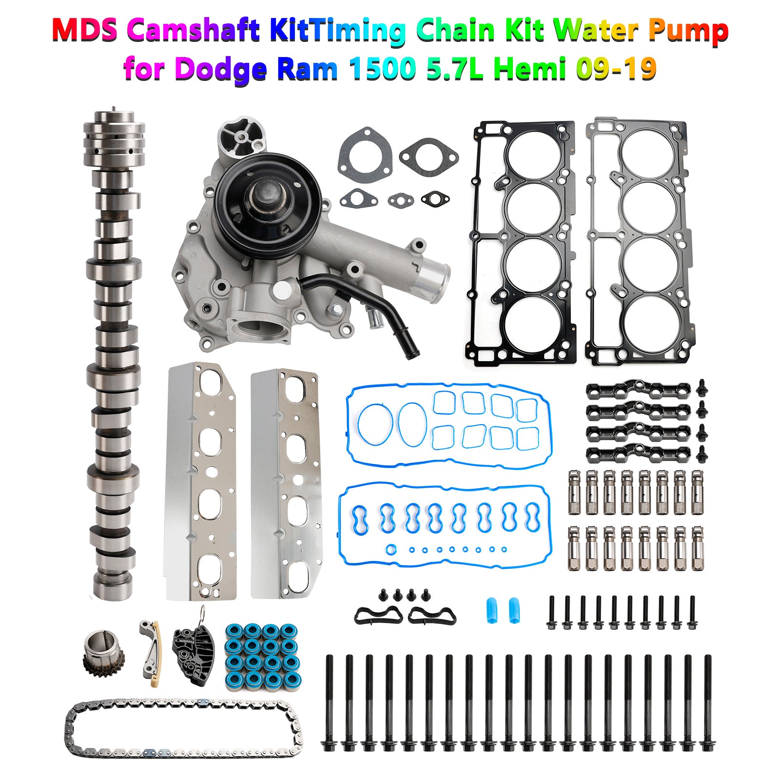 2009 Chrysler Aspen 5.7L Engine V8 MDS Camshaft KitTiming Chain Kit Water Pump 53021726AE 53021726AD Generic - 0