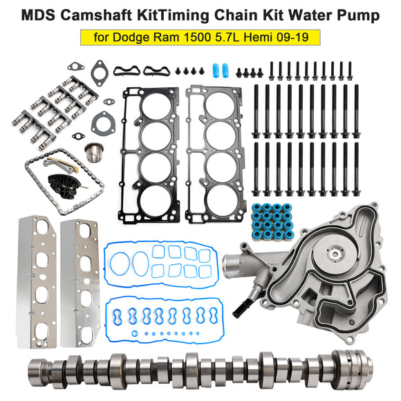2009-2010 Dodge Ram 1500 5.7L Engine MDS Camshaft KitTiming Chain Kit Water Pump 53021726AE 53021726AD Generic