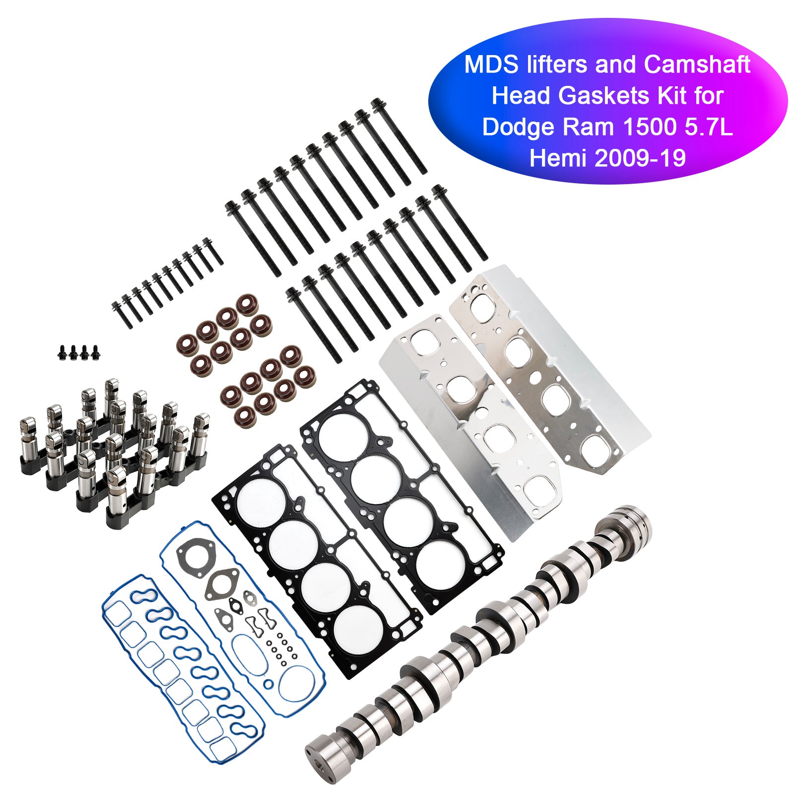 2009 Chrysler Aspen 5.7L Engine V8 MDS lifters and Camshaft Head Gaskets Kit 53022263AF 5038684AA Generic