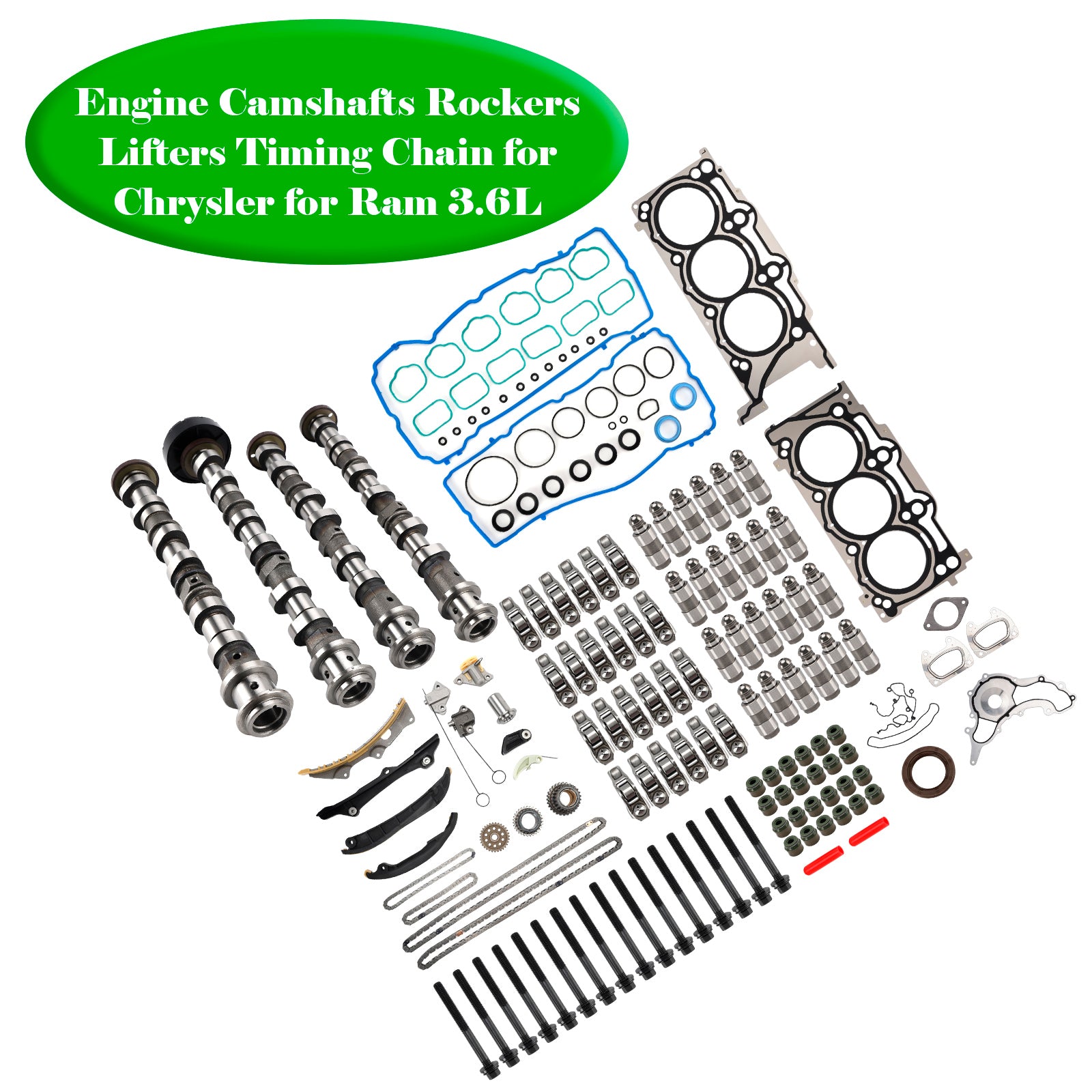 2011-2015 Jeep Grand Cherokee 3.6L V6 Engine Camshafts Rockers Lifters Timing Chain 5184377AG 5184332AA Generic - 0
