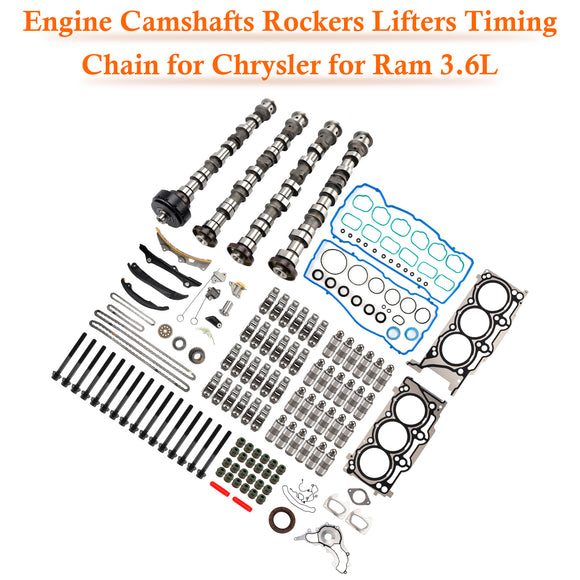 2012-2016 Jeep Wrangler 3.6L V6 Engine Camshafts Rockers Lifters Timing Chain 5184377AG 5184332AA Generic