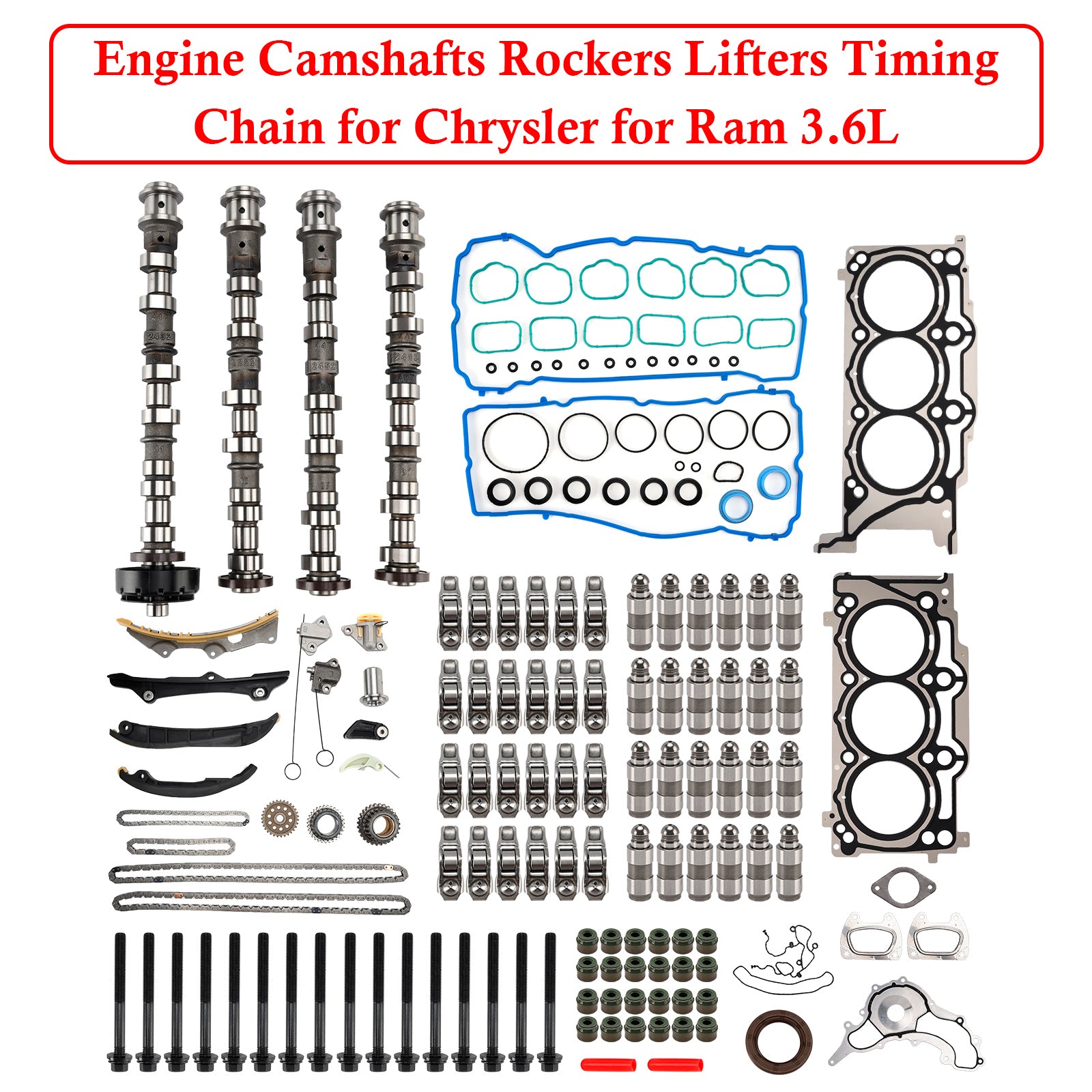 2014-2016 Dodge Ram ProMaster 1500 3.6L V6 Engine Camshafts Rockers Lifters Timing Chain 5184377AG 5184332AA Generic