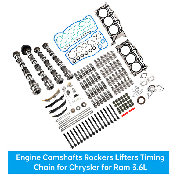 2011-2016 Chrysler Town & Country 3.6L V6 Engine Camshafts Rockers Lifters Timing Chain 5184377AG 5184332AA Generic