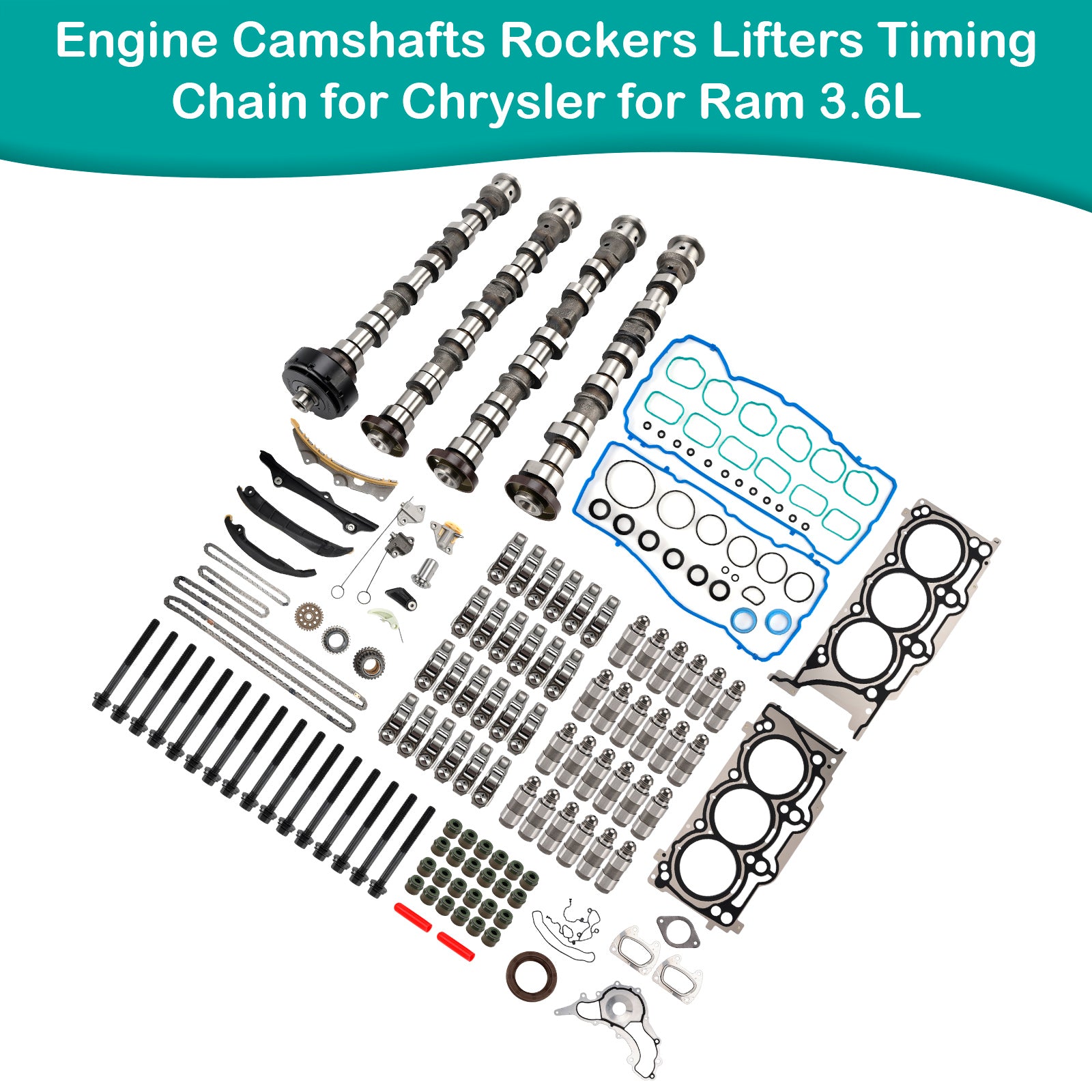 2014-2016 Dodge Ram ProMaster 1500 3.6L V6 Engine Camshafts Rockers Lifters Timing Chain 5184377AG 5184332AA Generic