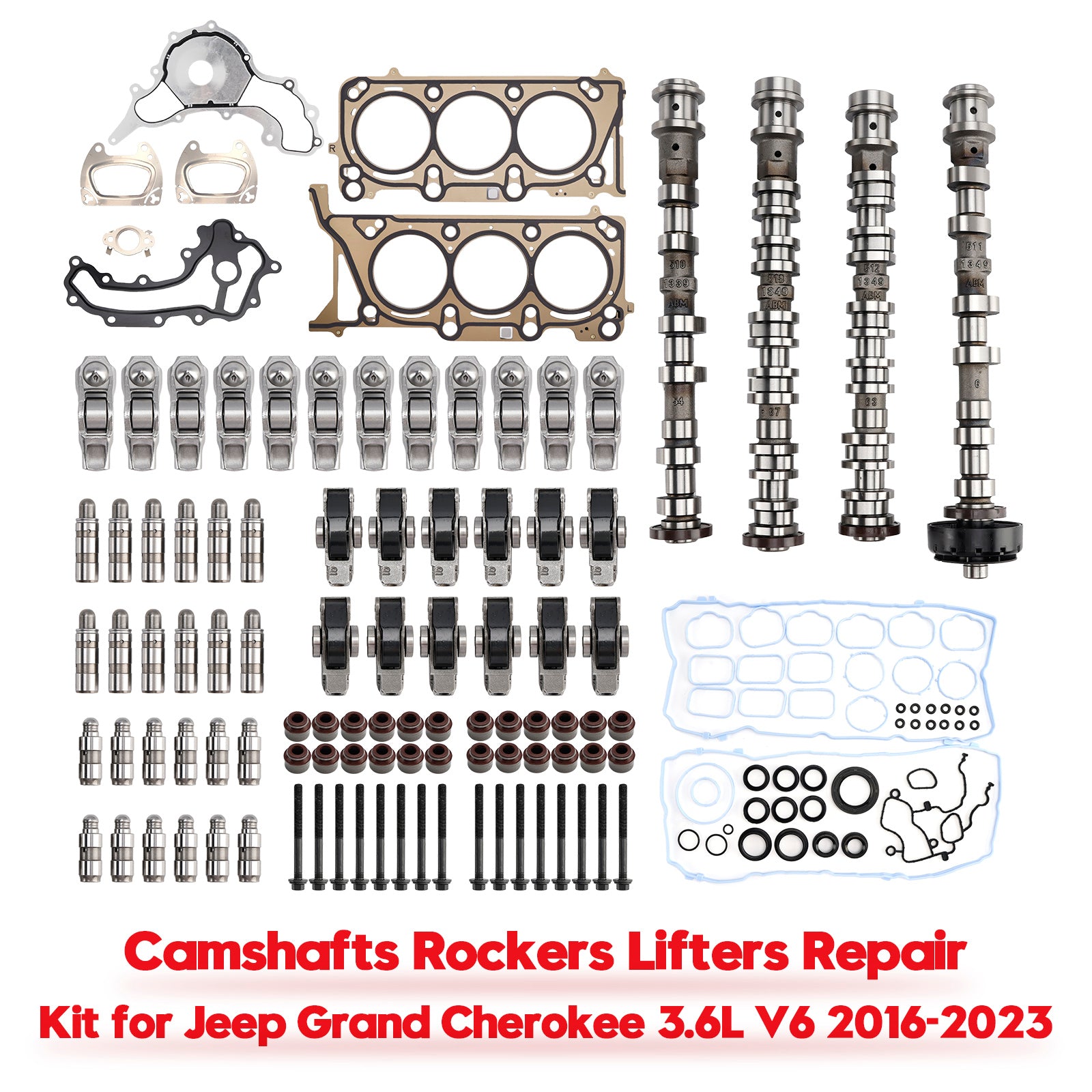 2016-2023 Jeep Grand Cherokee 3.6L V6 Camshafts Rockers Lifters Repair Kit 5047912AD 5047912AA 68245463AA Generic