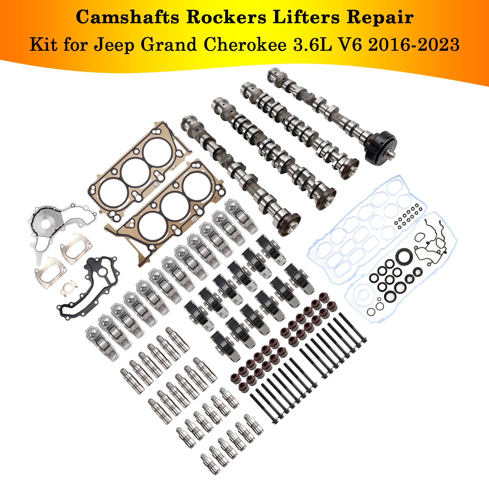 2016-2023 Jeep Grand Cherokee 3.6L V6 Camshafts Rockers Lifters Repair Kit 5047912AD 5047912AA 68245463AA Generic
