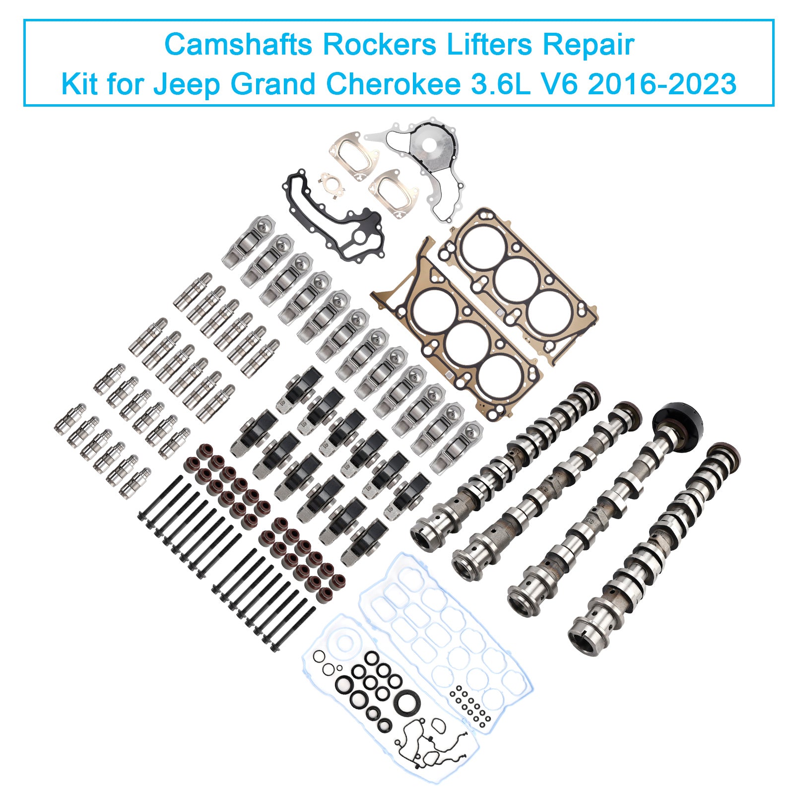 2016-2023 Jeep Grand Cherokee 3.6L V6 Camshafts Rockers Lifters Repair Kit 5047912AD 5047912AA 68245463AA Generic